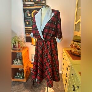 VTG 80s Plaid Cotton Dress